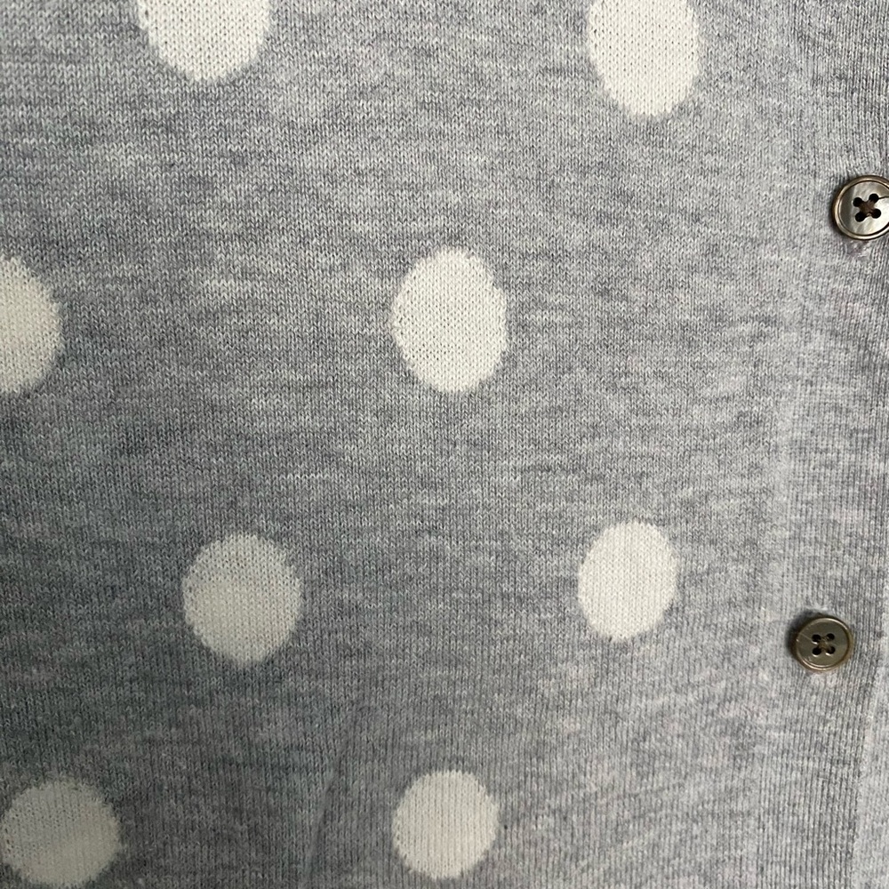 GAP Gray and White Polka Dot Cardigan - Picture 3 of 5